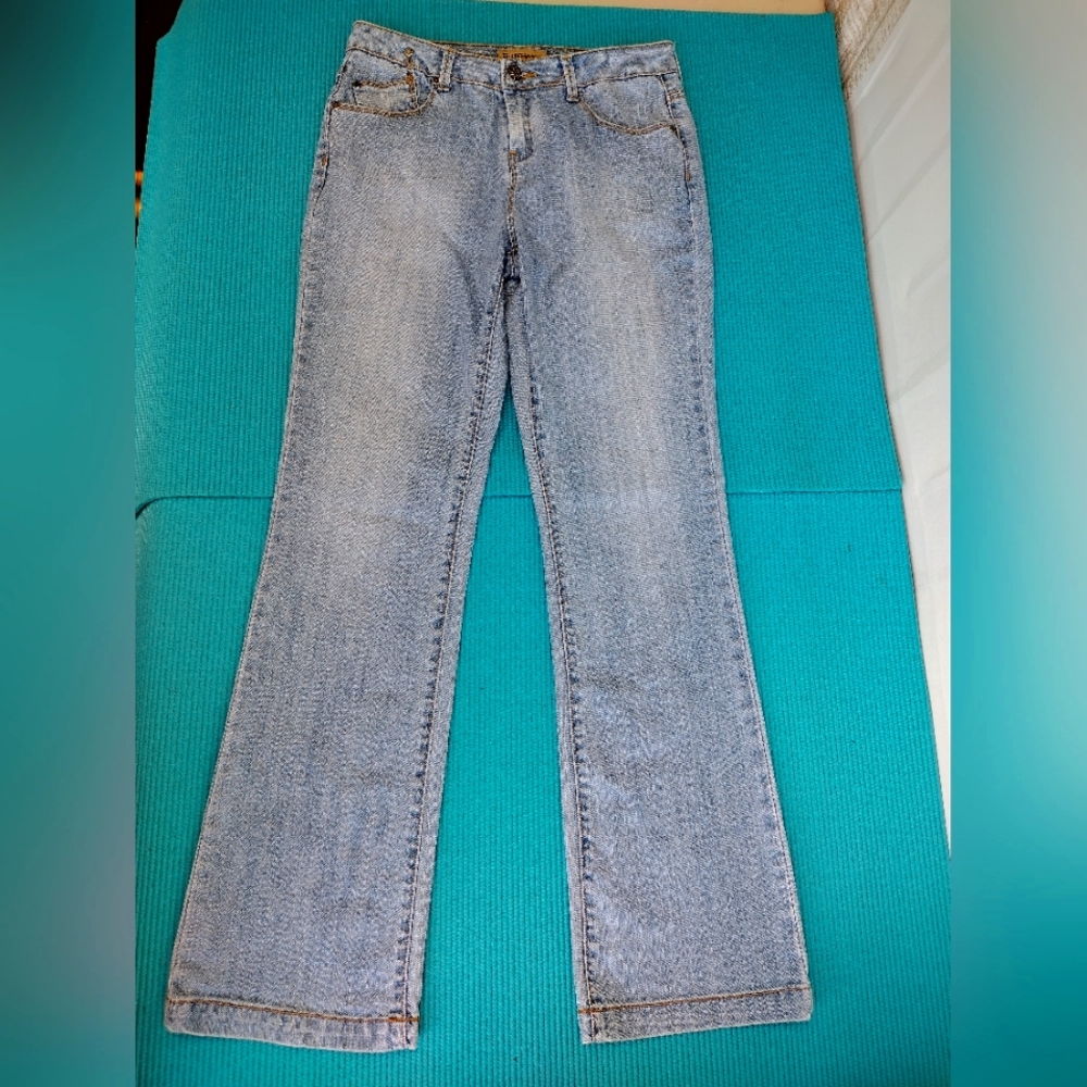 Ruff Hewn "Enjoy The Ruff Road" Women's Mid Rise Boot Cut Jeans 4